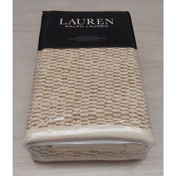 Ralph Lauren ISLA TEXTURE 100% Cotton NATURAL European Euro Pillow Sham $170 - Picture 5 of 12